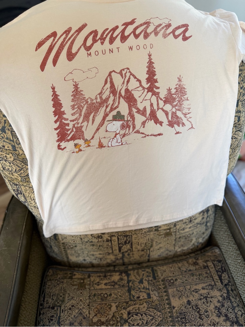 Peanuts Cream Short Sleeve Tee with Rust Graphic - Picture 3 of 5
